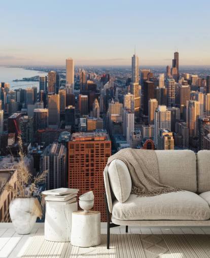 himmel utsikt över Chicago väggmålning