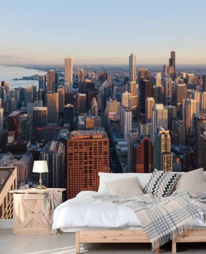 sky view van chicago muurschildering