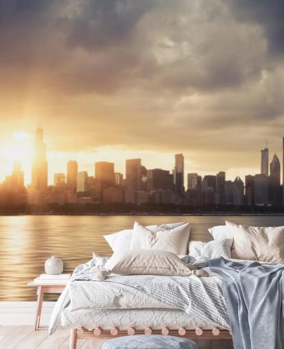 carta da parati sorgere del sole a chicago