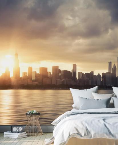 sun rise at chicago wallpaper