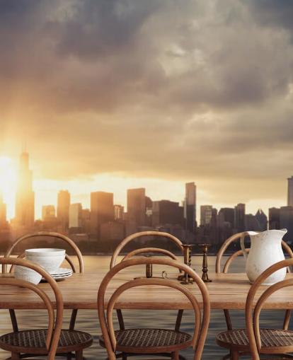 sun rise at chicago wallpaper