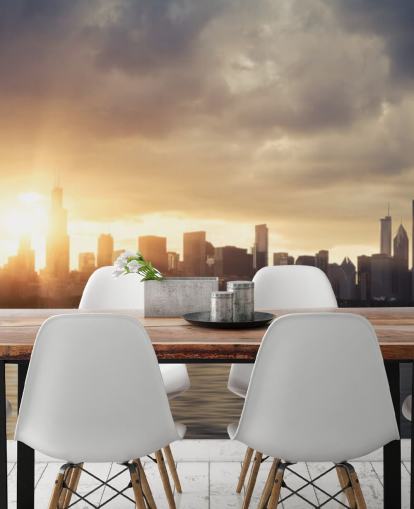 carta da parati sorgere del sole a chicago carta da parati sorgere del sole a chicago