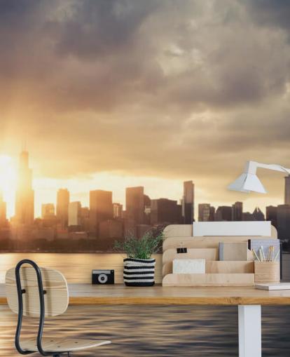 auringon nousu Chicagossa tapetti