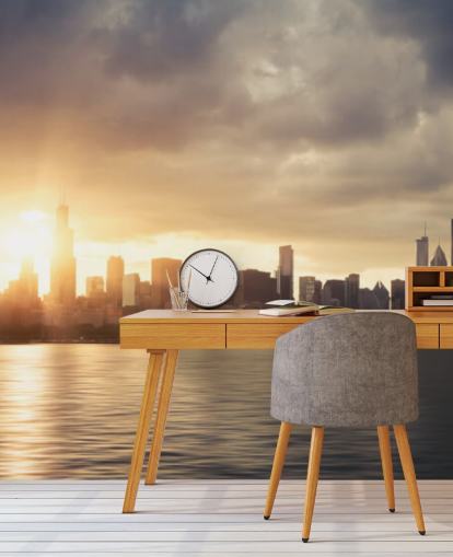 sun rise at chicago wallpaper