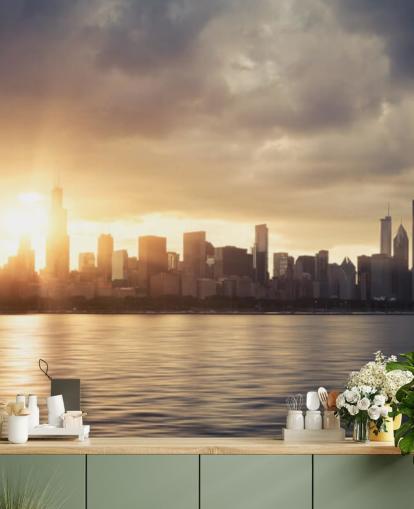 auringon nousu Chicagossa tapetti