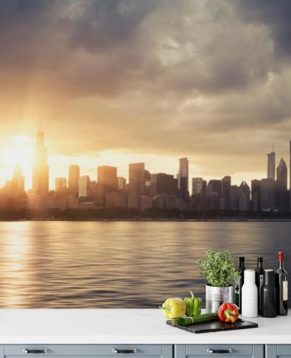 sun rise at chicago wallpaper