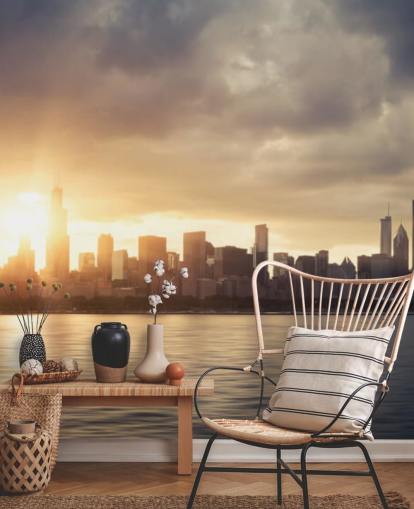 sun rise at chicago wallpaper