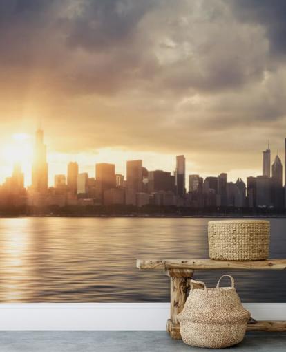sun rise at chicago wallpaper