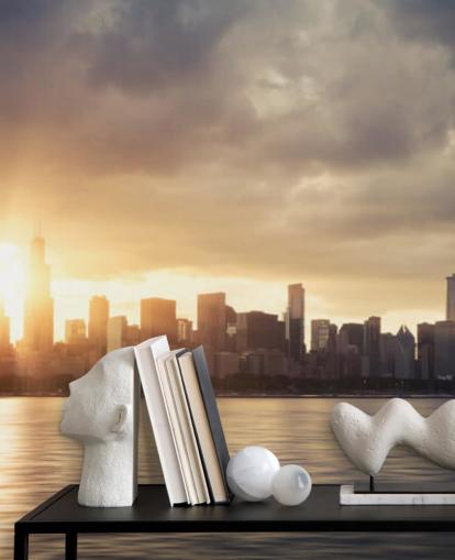 sun rise at chicago wallpaper