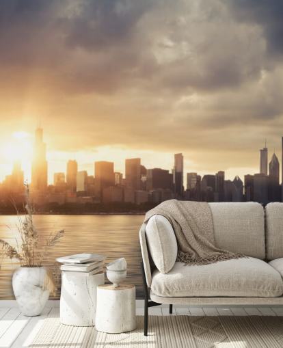 sun rise at chicago wallpaper