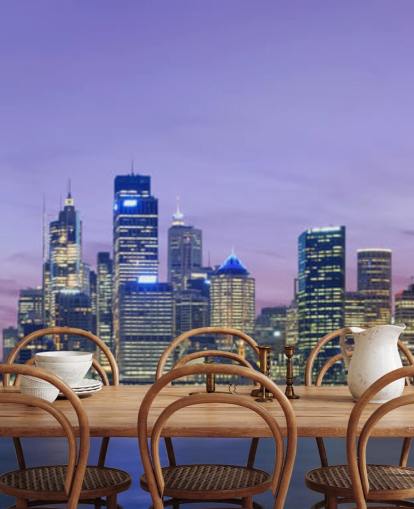 lila Himmel über Sydney Tapete