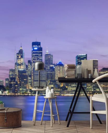 purple sky over sydney wallpaper