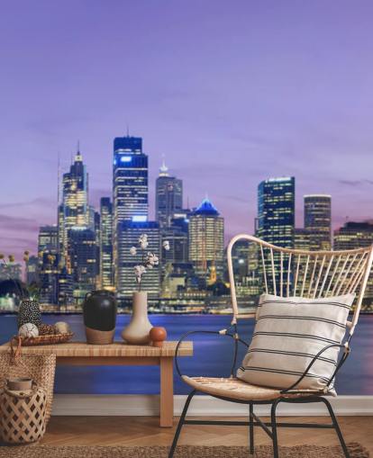 purple sky over sydney wallpaper
