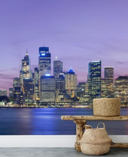 purple sky over sydney wallpaper