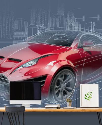 Papel de Parede Carro Vermelho Papel de Parede Carro Vermelho