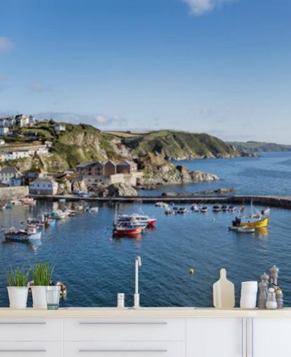 Mevagissey Fishing Village, Cornwall Coastal Wallpaper