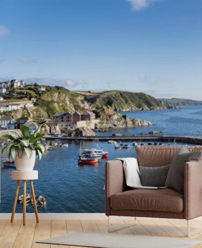 Boten in Fishing Harbour Wallpaper