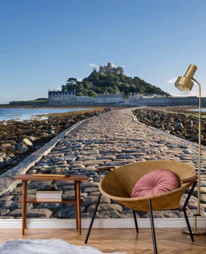 Castelo no mar com parede de caminho de paralelepípedos Castelo no mar com parede de caminho de paralelepípedos