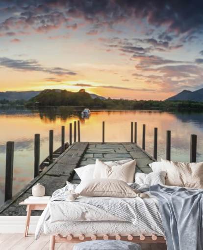 Stone Jetty and Lake Wallpaper Stone Jetty and Lake Wallpaper