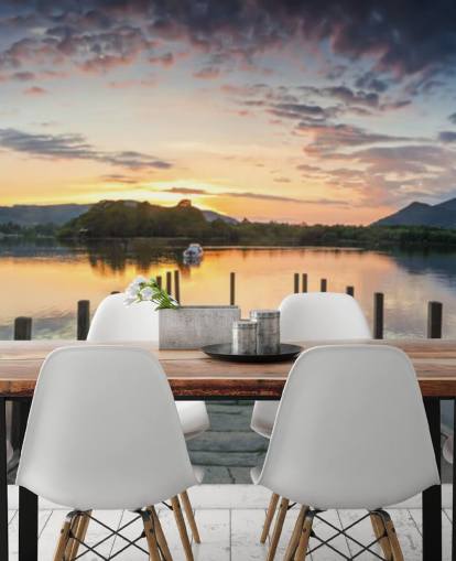 Stone Jetty and Lake Wallpaper Stone Jetty and Lake Wallpaper