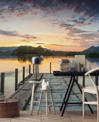 Stone Jetty and Lake Wallpaper Stone Jetty and Lake Wallpaper