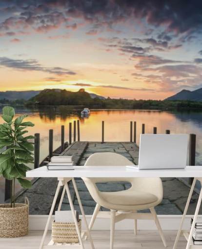 Lake District Pier, Cumbria Lake Wallpaper