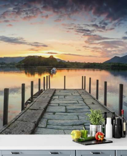 Papel de Parede Stone Jetty and Lake