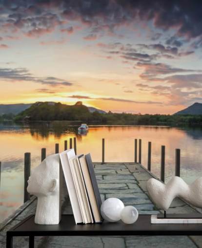 Stone Jetty en Lake behang Stone Jetty en Lake behang