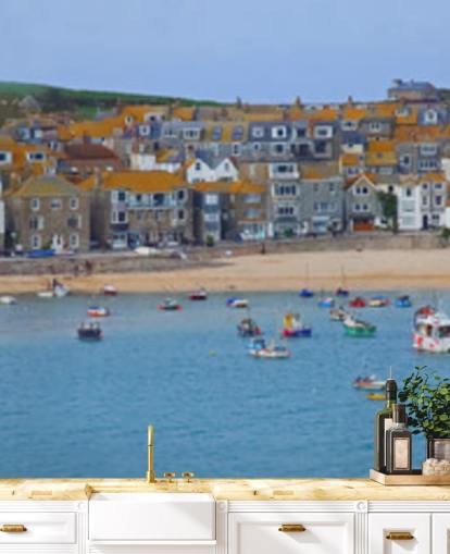 Fishing Harbour Coastal Wallpaper Mural