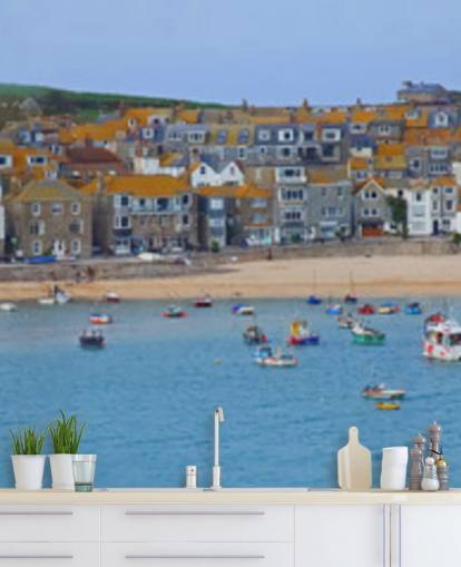 Fishing Harbour Coastal Wallpaper Mural