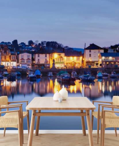 Panoramic Lit Up Harbour at Night Wallpaper Panoramic Lit Up Harbour at Night Wallpaper