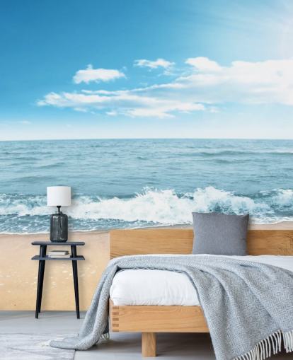 Schuimige golven op Sunny Beach Behang Schuimige golven op Sunny Beach Behang