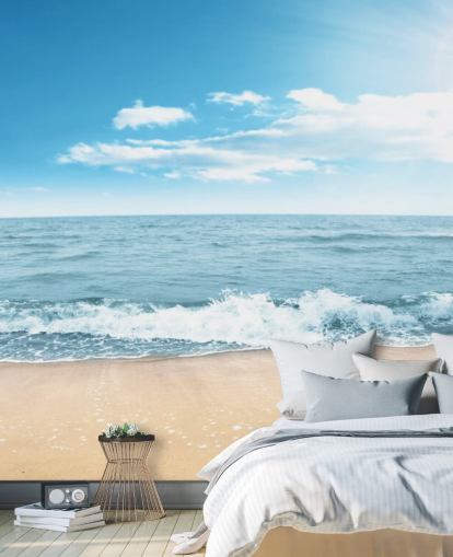 Skummende bølger på Sunny Beach Baggrund Skummende bølger på Sunny Beach Baggrund