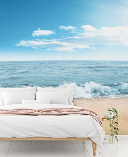 Papier peint Vagues mousseuses sur Sunny Beach