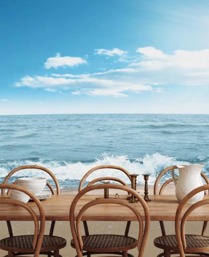 Papel de Parede Frothy Waves on Sunny Beach