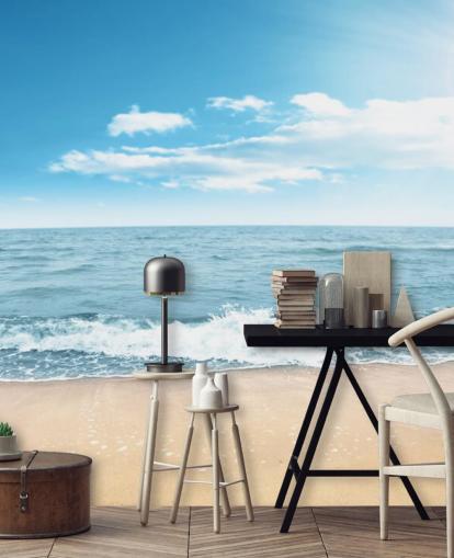 Schuimige golven op Sunny Beach Behang Schuimige golven op Sunny Beach Behang