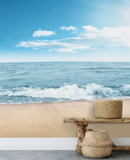 Papel de Parede Frothy Waves on Sunny Beach Papel de Parede Frothy Waves on Sunny Beach