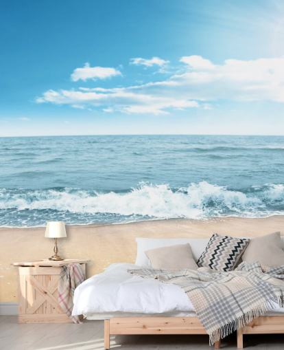 Frothy Waves on Sunny Beach Wallpaper