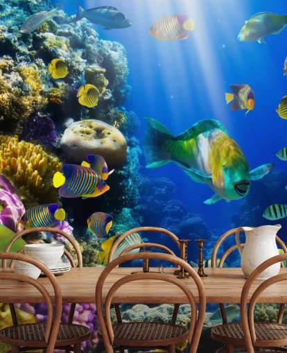 Papel de Parede Coral e Peixe Papel de Parede Coral e Peixe