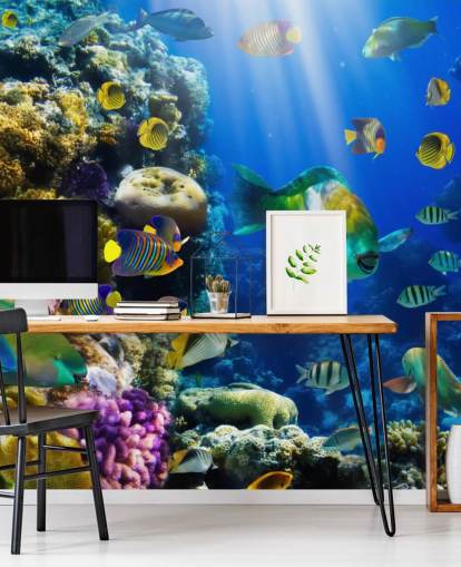 Papel de Parede Coral e Peixe