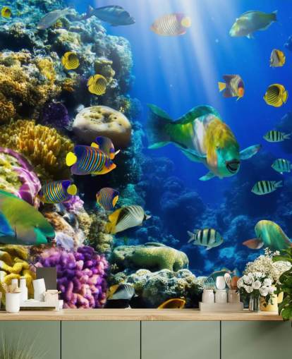 Carta da parati corallo e pesce