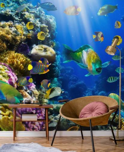 Papel de Parede Coral e Peixe