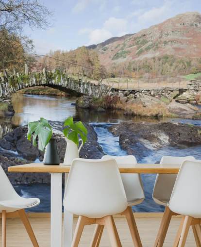 Stone Bridge River Wall Mural