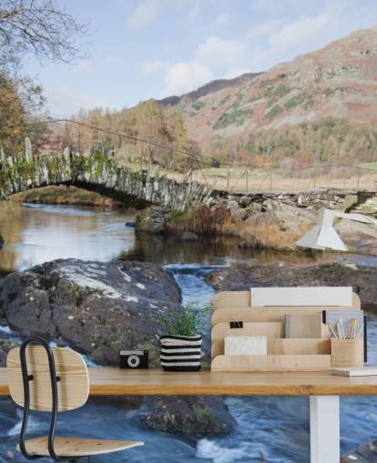 Stone Bridge River Wall Mural