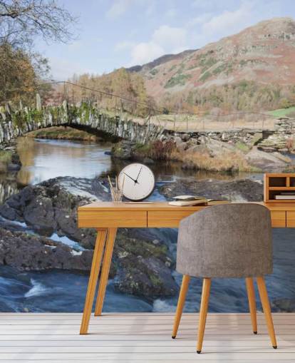 Stone Bridge River Wall Mural