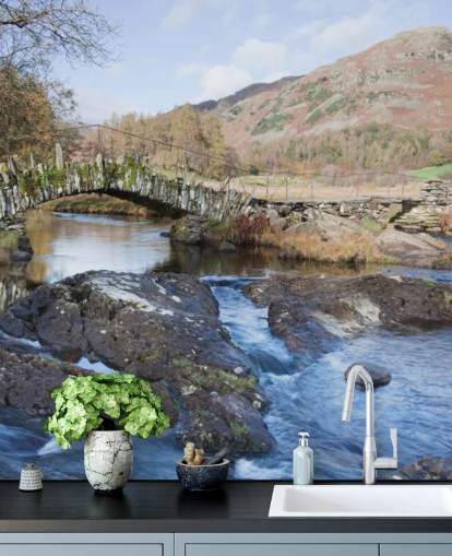 Stone Bridge River Wall Mural Stone Bridge River Wall Mural