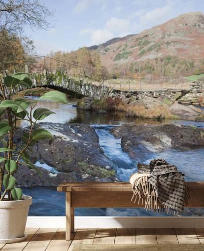 Stone Bridge River Wall Mural