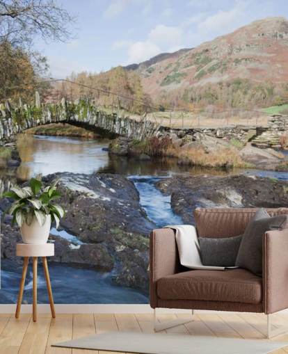 Stone Bridge River Wall Mural