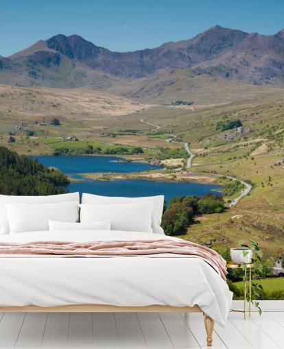 Decorazione murale con lago e montagna Snowdonia