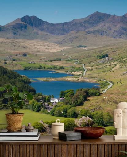 Mural de pared Snowdonia en lago y montaña Mural de pared Snowdonia en lago y montaña